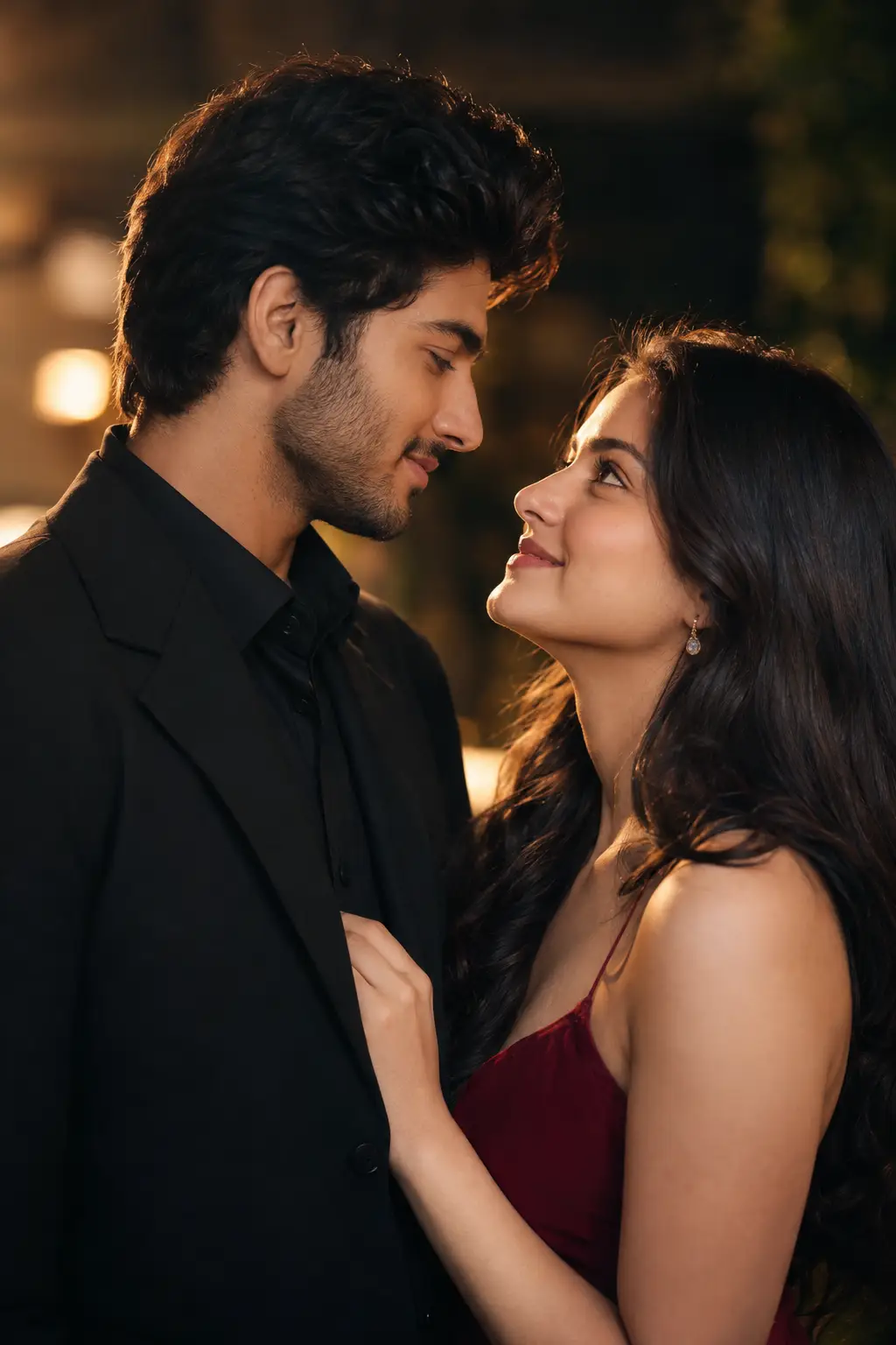 Cinematic couple AI photo prompt