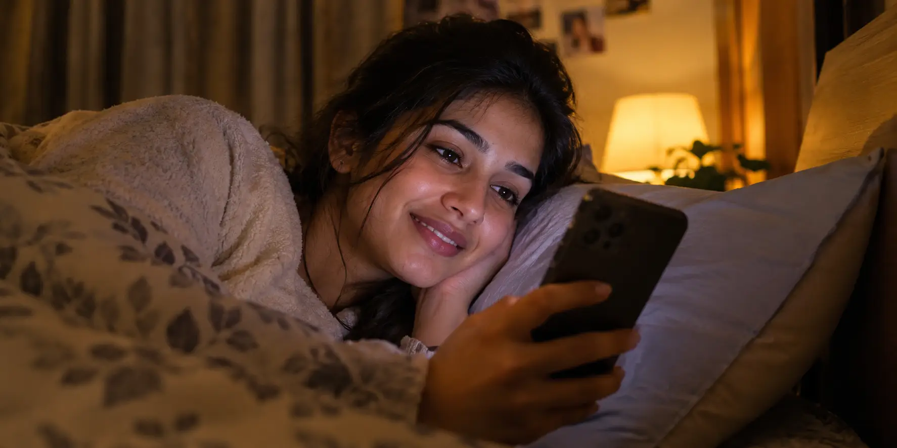 Long distance couple late night phone call AI photo prompt